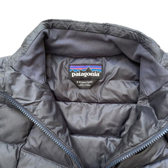 Patagonia Quilted Black Down Coat Jacket Parka Women’s Small - Picture 3 of 7